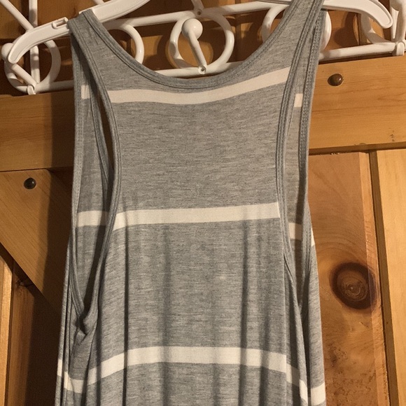 Old Navy Knit Tank Maxi Dress grey stripe Size Small - Picture 4 of 9
